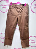 Pantalone in cotone con micro punti luce tono su tono