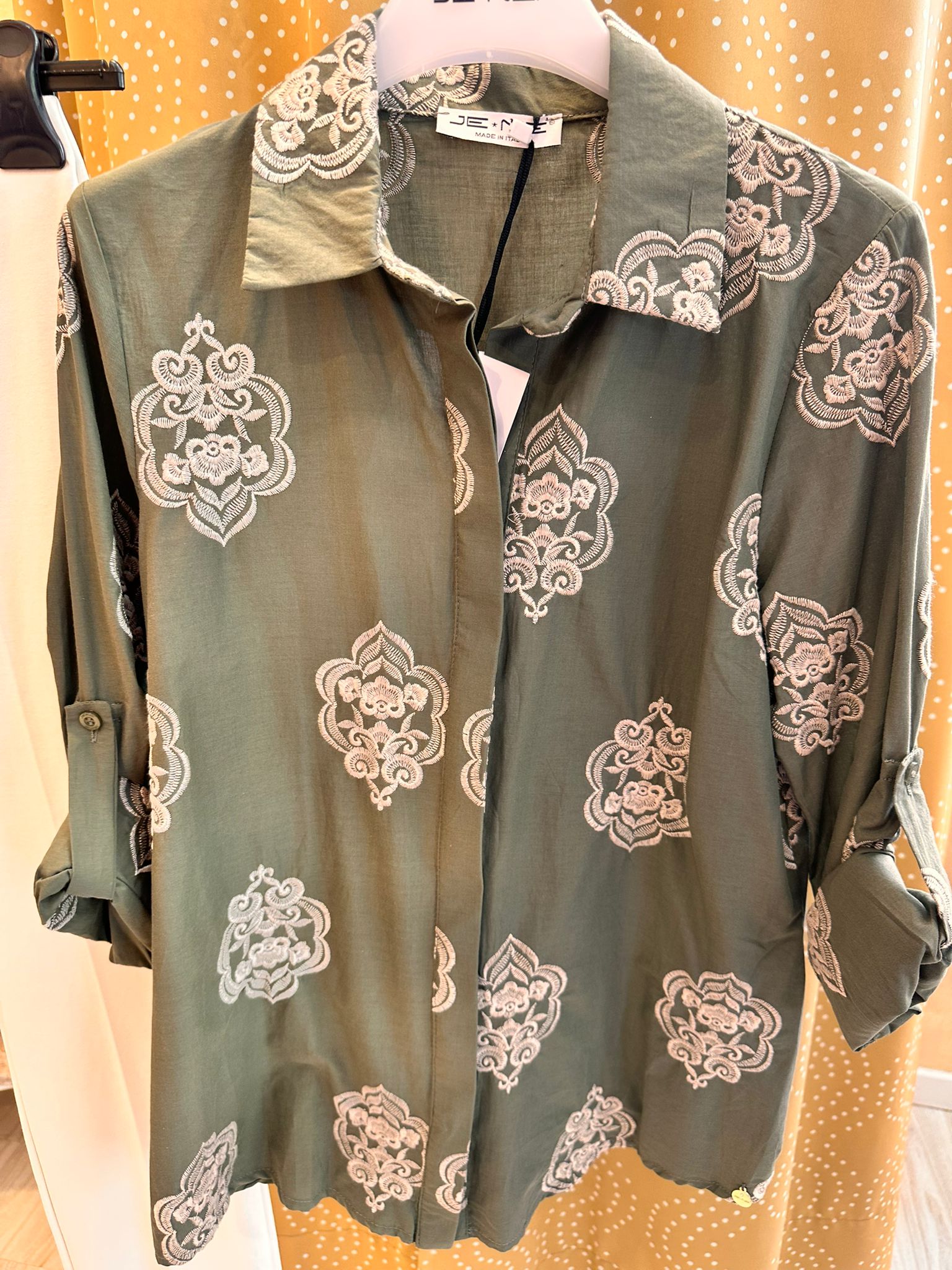 Camicia Verde Embroidery